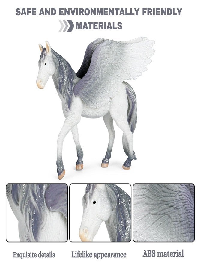 Mallexo Realistic Unicorn Toys for Kids PVC Horse Mythical Animal Pegasus Creature Figurine Toy Set for Girls Wildlife Big Unicorns Playset Pegacorn Ornaments Toys Birthday Gift Party Decor Item - Image 5